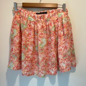Zara Pink Floral Mini Skirt